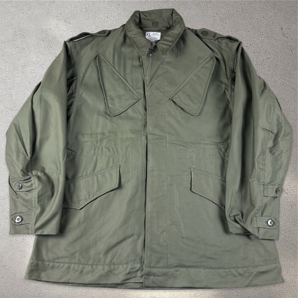 Vintage Dutch Army NATO Jacket Fits Sz Large Slant Pocket‎ Field Coat NOS